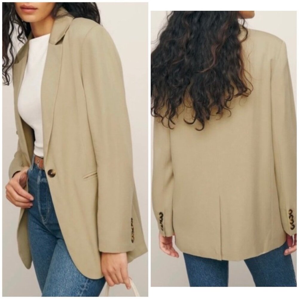 Reformation Beige Oversized Blazer